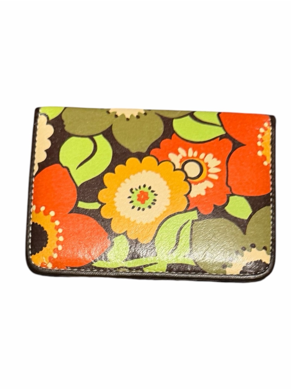 Isabella Fiore Rare Floral Print Leather Card Holder
